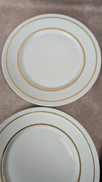 Lot de 6 assiettes à dessert anciennes porcelaine française liseré doré