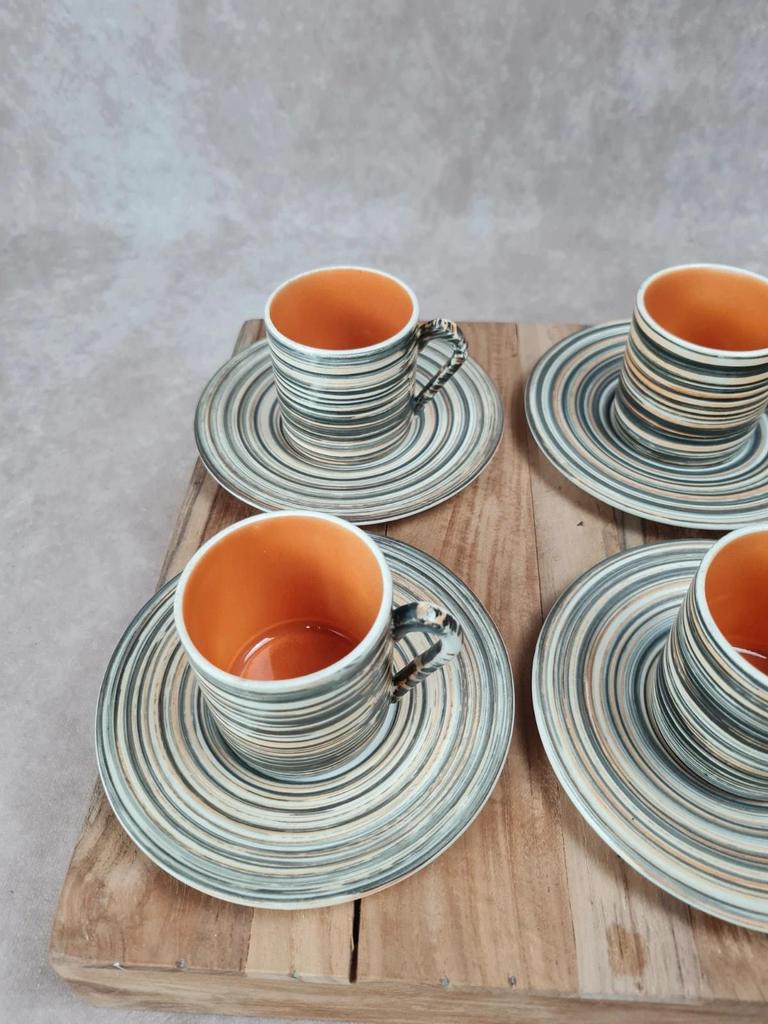 Lot de 6 tasses & sous-tasses Salins – modèle Bessans – vintage 🇫🇷