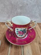 Tasse trembleuse ancienne décorée à la main – porcelaine de France