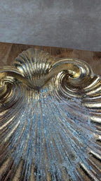 Paire de porte-savons coquilles dorées vintage