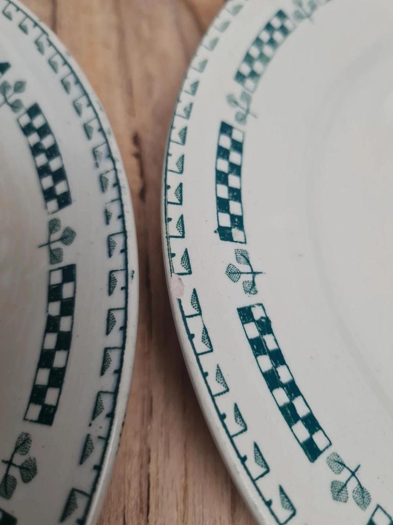 Lot de 5 assiettes terre de fer Gien modèle Sophia 💚