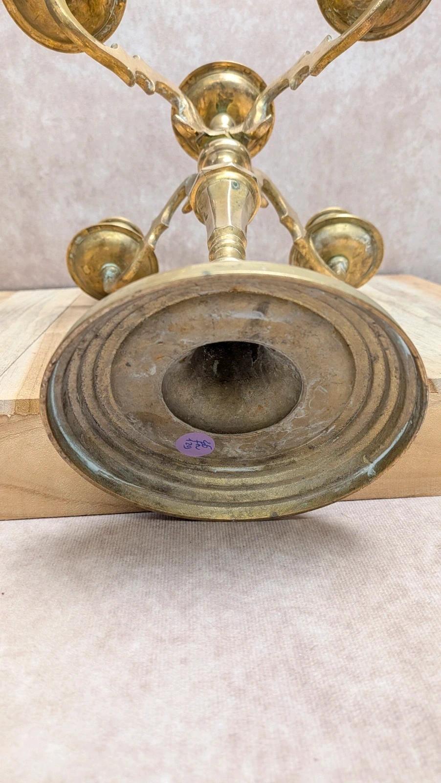 Chandelier ancien en laiton 5 branches