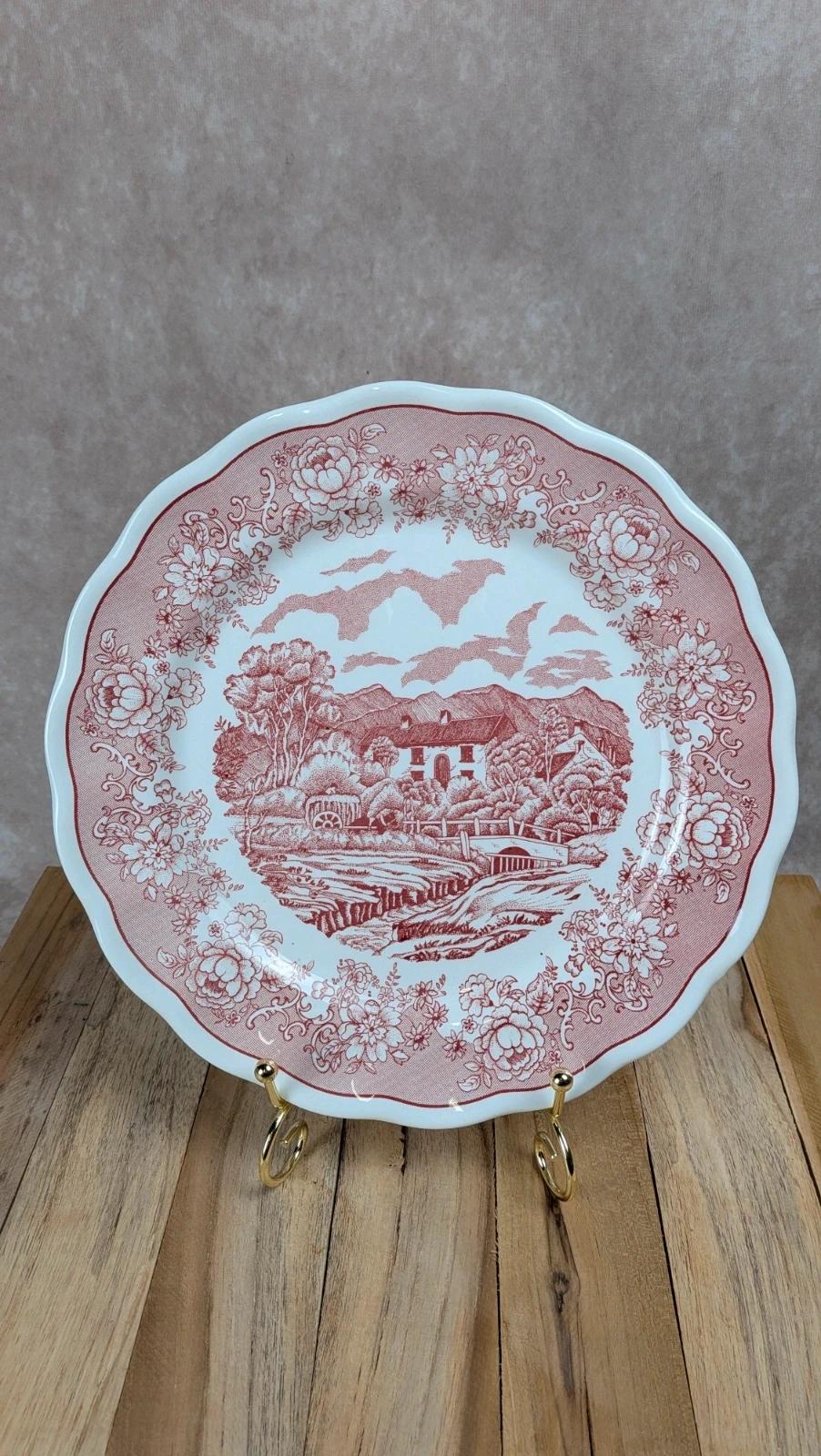 Assiette italienne English Landscape rouge
