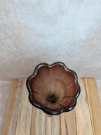 Vase vintage verre ambré style Murano tulipe années 60/70