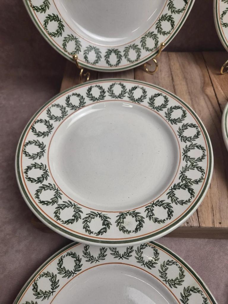 Lot de 8 assiettes à dessert Saint-amand Hamage modèle Marceau – faïence ancienne