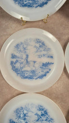 Lot de 6 assiettes Arcopal motif Chasse à courre