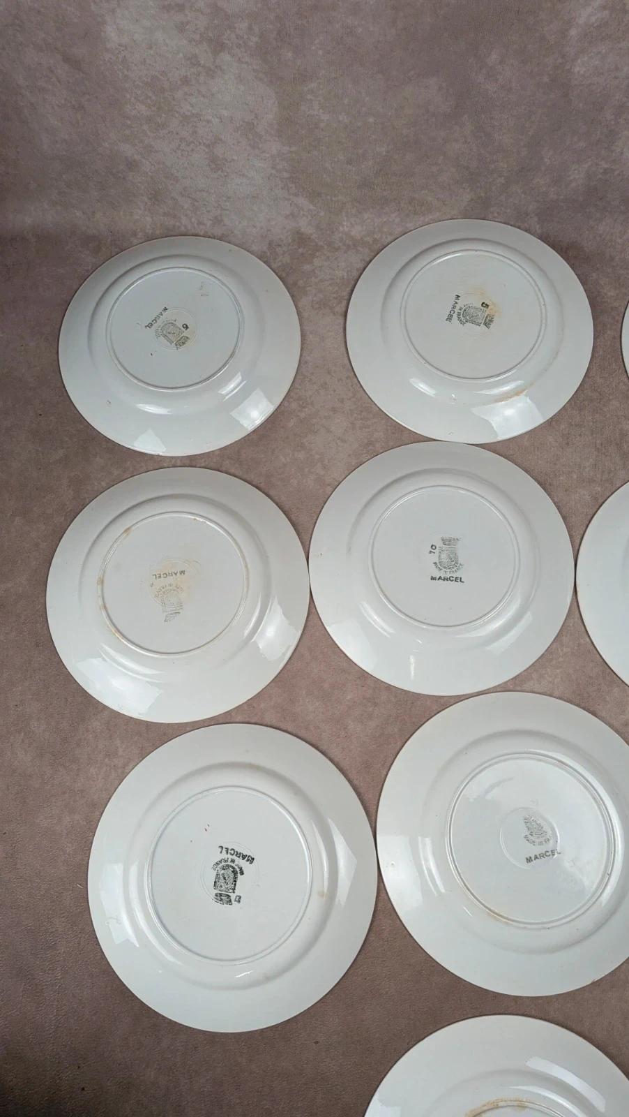 Lot de 14 assiettes plates Saint-amand modèle Marcel