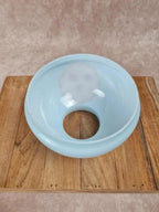 Abat - jour ancien en opaline bleue décor roses 🌸
