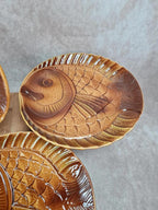 🐟 Lot de 6 grandes assiettes poissons Sarreguemines vintage