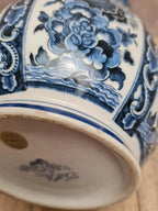 Vase vintage Delfia bleu et blanc – Grand modèle floral – Esprit Delft / hollandais 💙