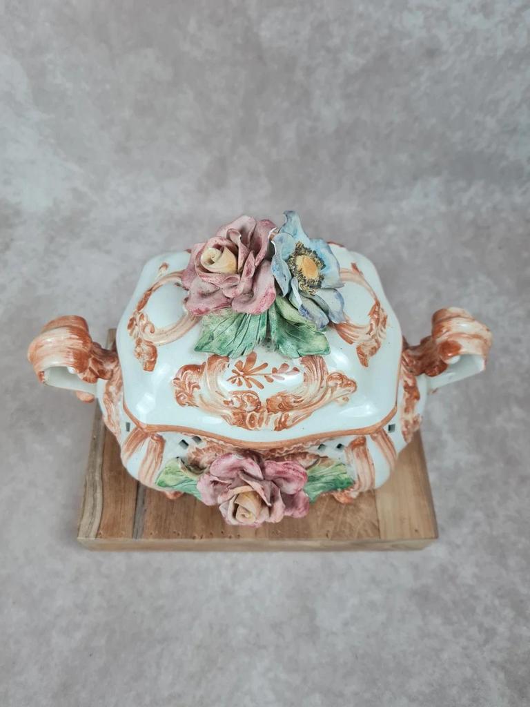 🏺 Soupière ancienne en faïence italienne – attribuée à Nove 🇮🇹