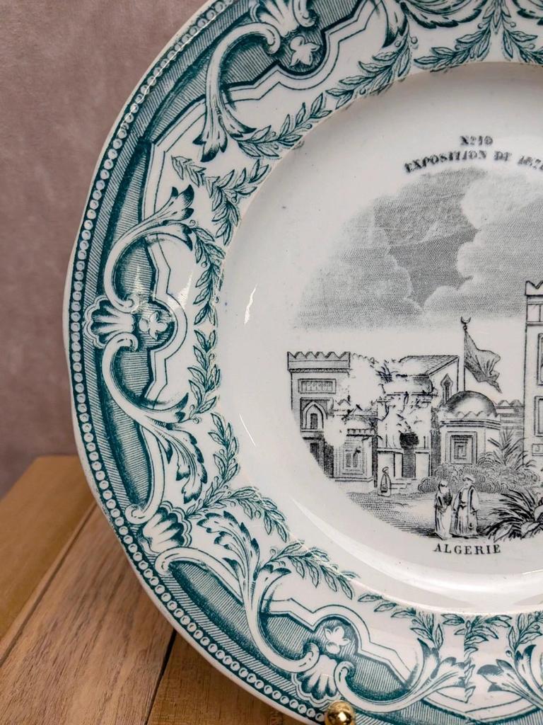 Assiette parlante Terre de Fer Creil et Montereau Algérie 1878 n°210
