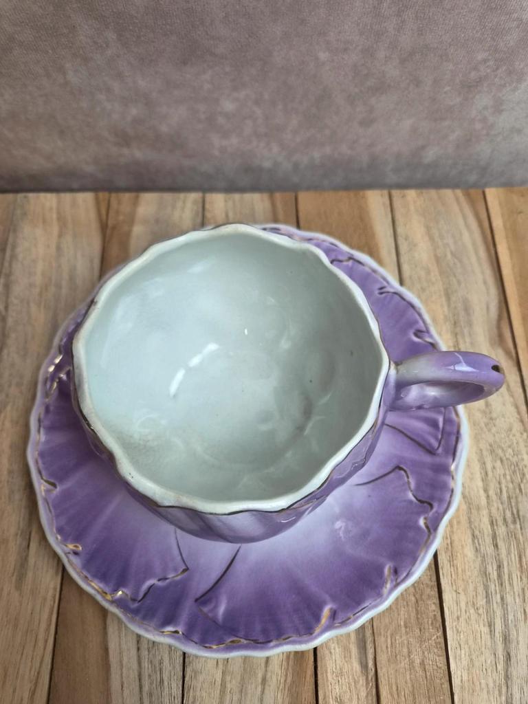 2 grandes tasses à petit déjeuner / chocolat Kg Lunéville avec soucoupes