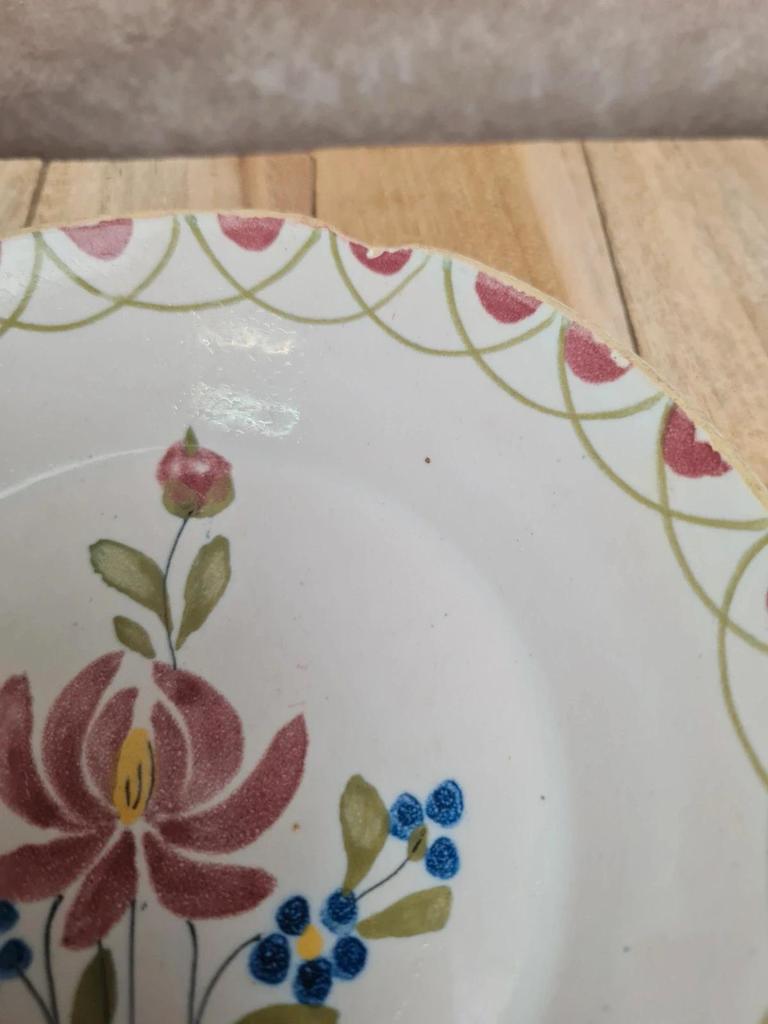 Tasse et sous-tasse ancienne faïence décor floral vintage 🌸