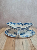 Saucière ancienne Jules Vieillard Bordeaux – modèle Moustiers – Terre de fer bleue 💙