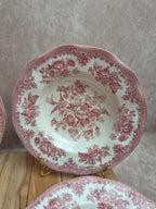 Lot de 4 assiettes creuses Enoch Wedgwood – Asiatic Pheasants – Faïence anglaise vintage