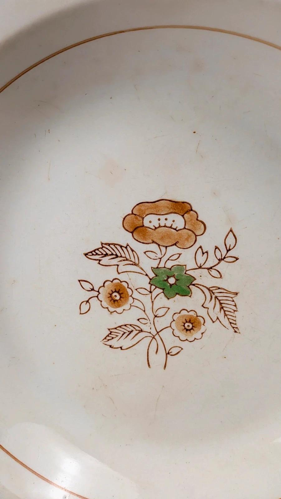 Lot de 6 assiettes + plat Gien modèle Germigny