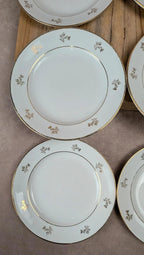 Lot de 6 assiettes à dessert anciennes L’amandinoise – dorure