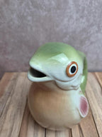 Pichet poisson vintage en barbotine polychrome – Carafe zoomorphe