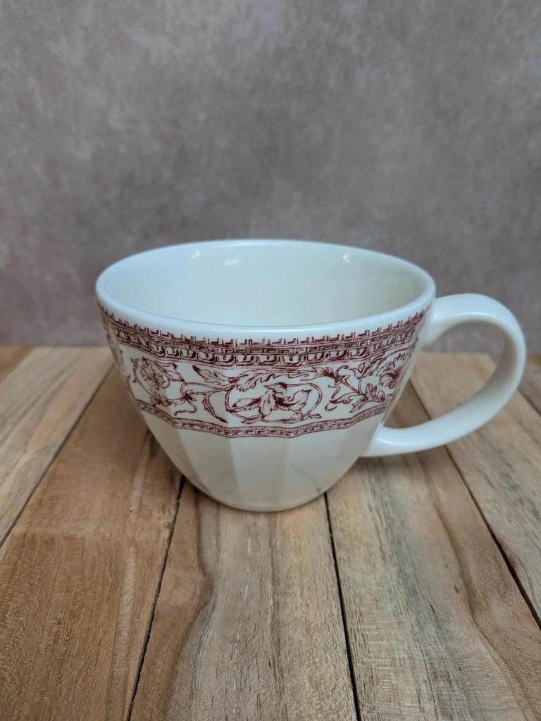 Mug Corona Colombia décor rouge esprit toile de Jouy