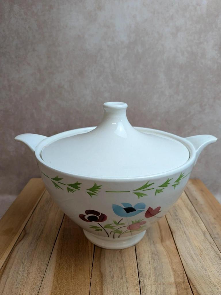 Soupière ancienne en terre de fer Digoin Sarreguemines – Modèle Poupette – Vintage