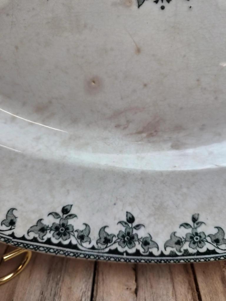 Grand plat ovale Terre de fer Hippolyte Boulenger H.b & Cie Gagny