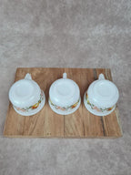 Lot de 3 tasses à café Arcopal – motif pommes vintage
