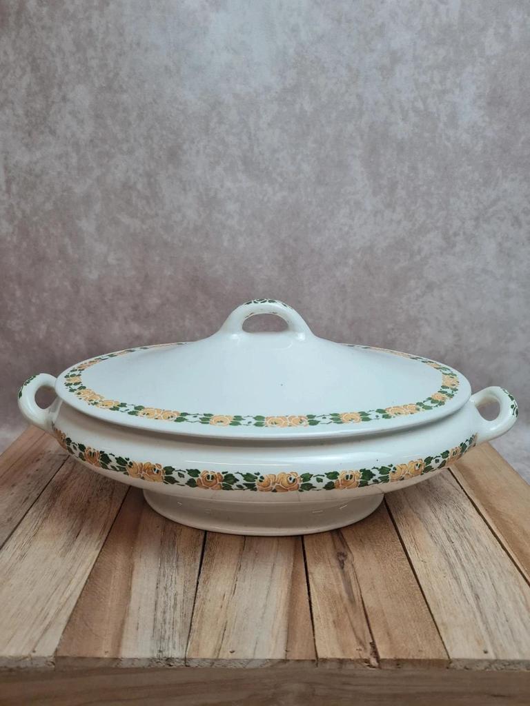 Légumière ancienne Villeroy & Boch 🌿 décor floral jaune vintage