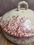 Soupière ancienne Gien “fleurs d’automne” 🌸 Terre de fer vintage