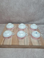 Service ancien 6 tasses porcelaine, Grand Dépôt Émile Bourgeois Paris