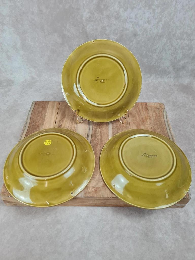 🍋 Lot de 3 assiettes creuses vintage Longchamp France
