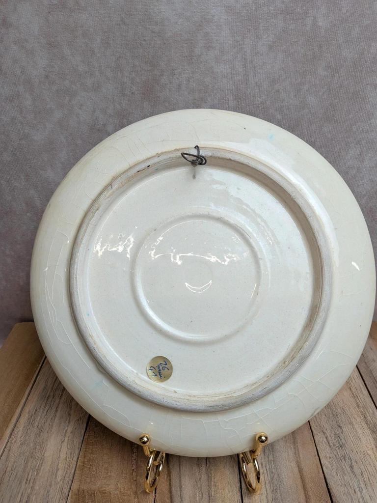 💠 Assiette artisanale en céramique émaillée décor floral 💠