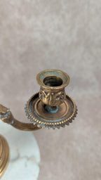 Ancien bougeoir double en laiton doré – Style Napoléon Iii