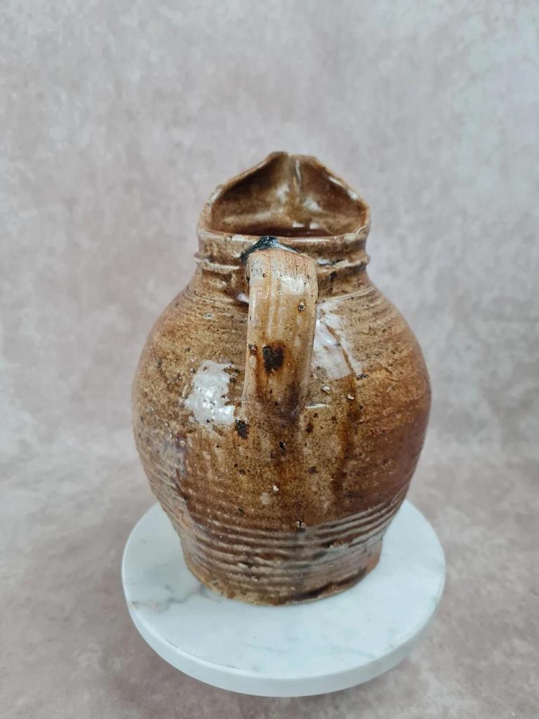 🏺 Ancien pichet en grès vernissé, travail artisanal