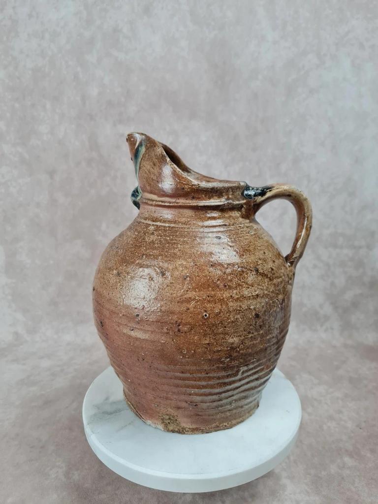 🏺 Ancien pichet en grès vernissé, travail artisanal