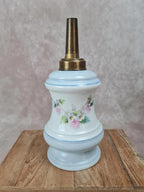 Ancien réservoir de lampe à pétrole en porcelaine peinte 🌿🌸