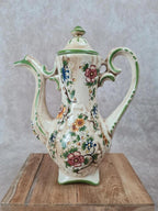 Ancienne cafetière en faïence fleurie 🎨🌸