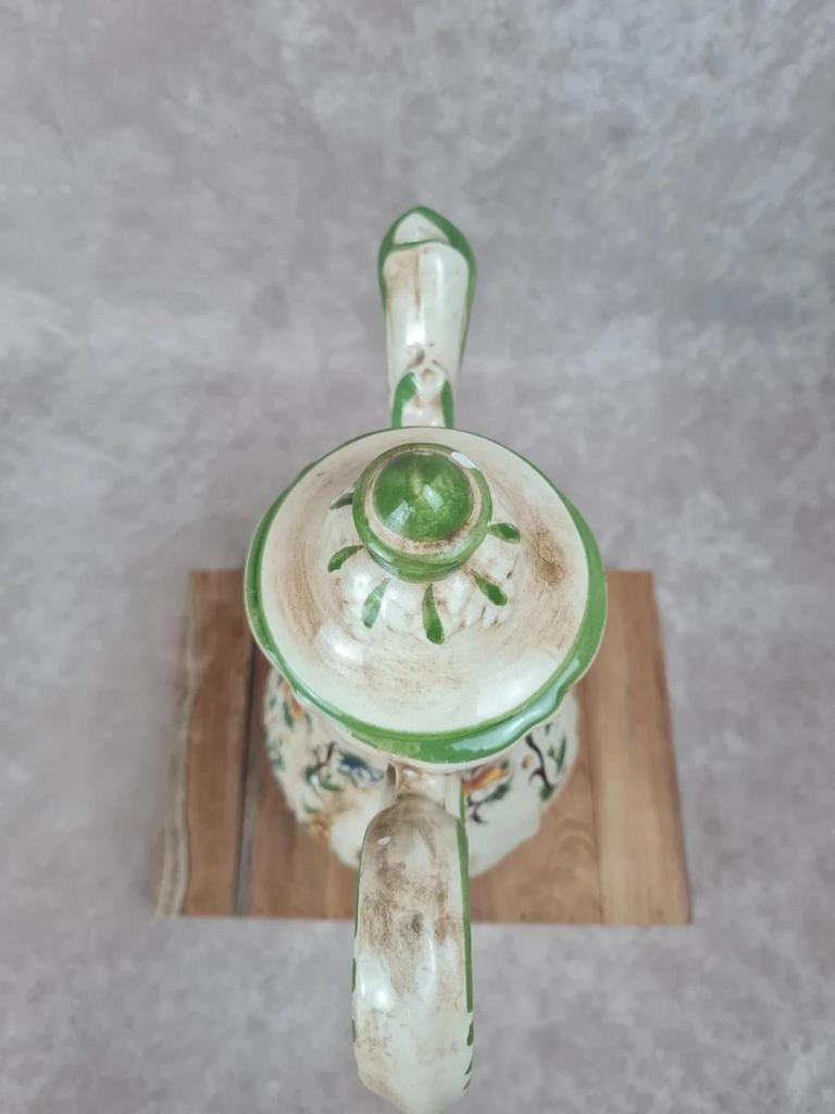 Ancienne cafetière en faïence fleurie 🎨🌸