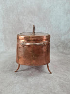 🍲 Ancienne dobière en cuivre étamé avec couvercle