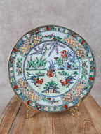 Assiette ancienne en porcelaine chinoise 🇨🇳 décor coqs & fleurs – Macao
