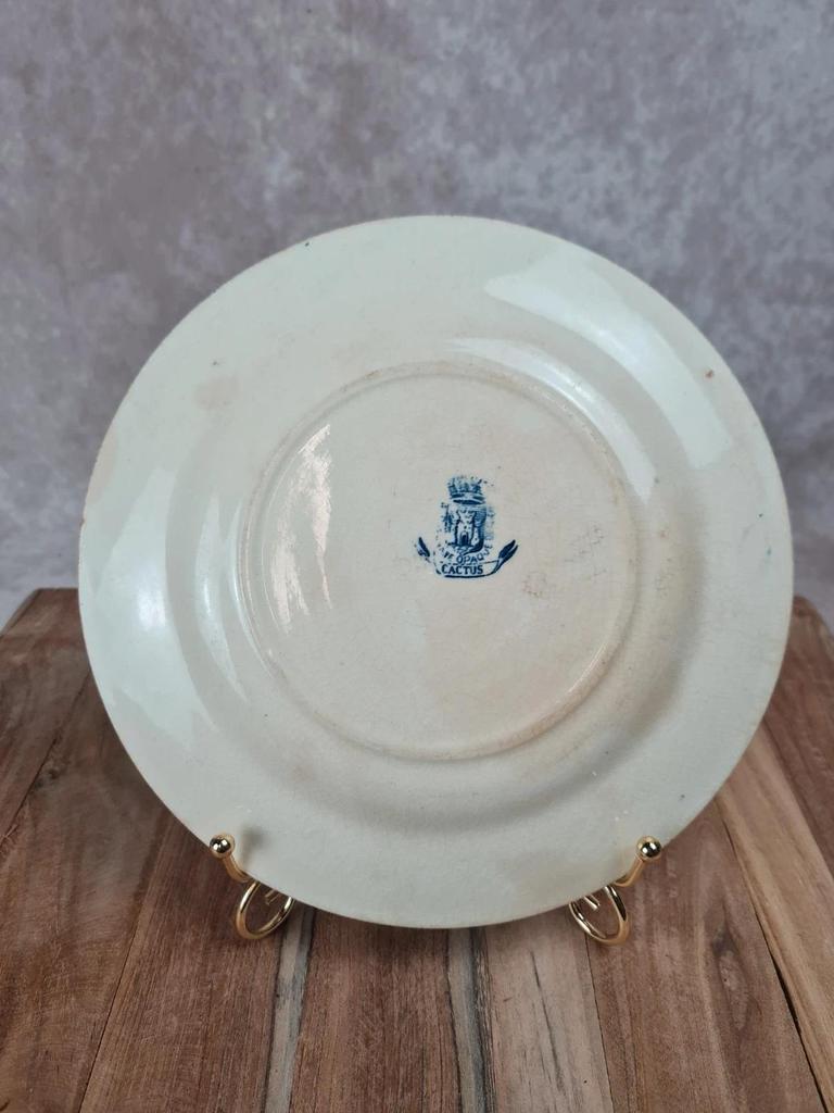 Assiette ancienne Gien, modèle Cactus 💙