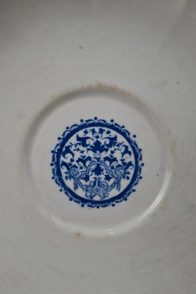 Assiette ancienne Gien modèle Rouen 🇫🇷 Faïence fine bleue décor floral Xixe
