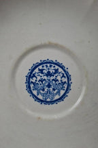 Assiette ancienne Gien modèle Rouen 🇫🇷 Faïence fine bleue décor floral Xixe