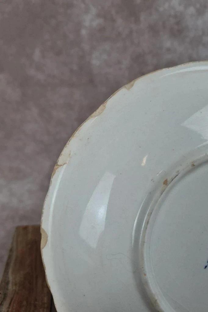 Assiette ancienne Gien modèle Rouen 🇫🇷 Faïence fine bleue décor floral Xixe