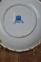 Assiette ancienne Gien modèle Rouen 🇫🇷 Faïence fine bleue décor floral Xixe