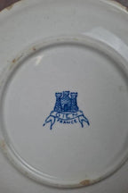Assiette ancienne Gien modèle Rouen 🇫🇷 Faïence fine bleue décor floral Xixe