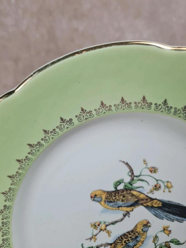 Assiette ancienne Kg Lunéville Badonvillers décor oiseaux