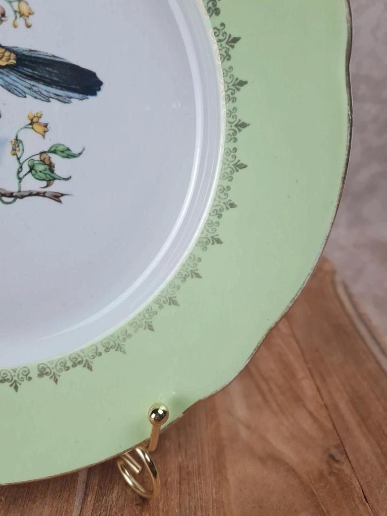 Assiette ancienne Kg Lunéville Badonvillers décor oiseaux