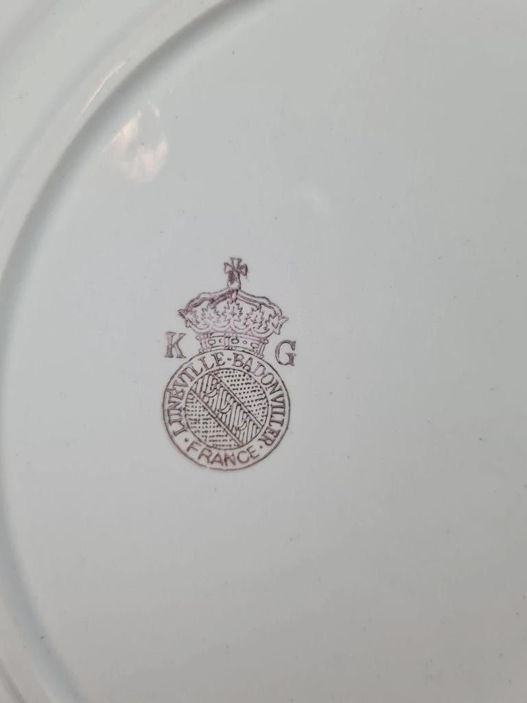 Assiette ancienne Kg Lunéville Badonvillers décor oiseaux