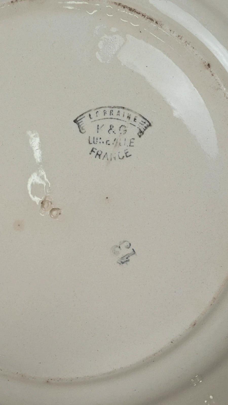 Assiette ancienne K&g Lunéville – modèle Lorraine